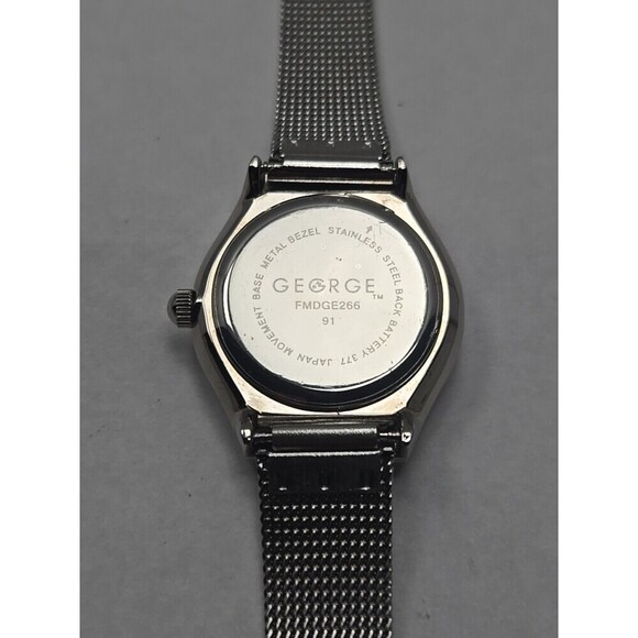 George Womens Petite Mesh Band Dress Watch Silver Tone White Dial New Batt Works - Picture 9 of 9